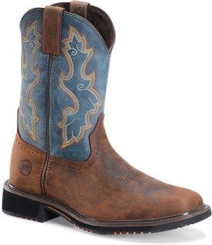 Dark Brown Royal Double H Boot 11 Wide Square Comp Toe Roper